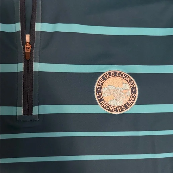 St. Andrews Scotland Swilcan Bridge Peter Millar Pullover Zip Shirt - M Unworn